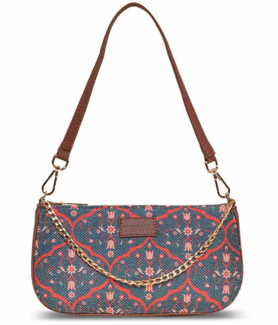 Zouk - Light Blue Jute Shoulder Bag - Light Blue