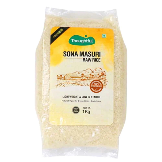 Thoughtful Pesticide-Free Sona Mas Raw Rice Prm, 1 Kg