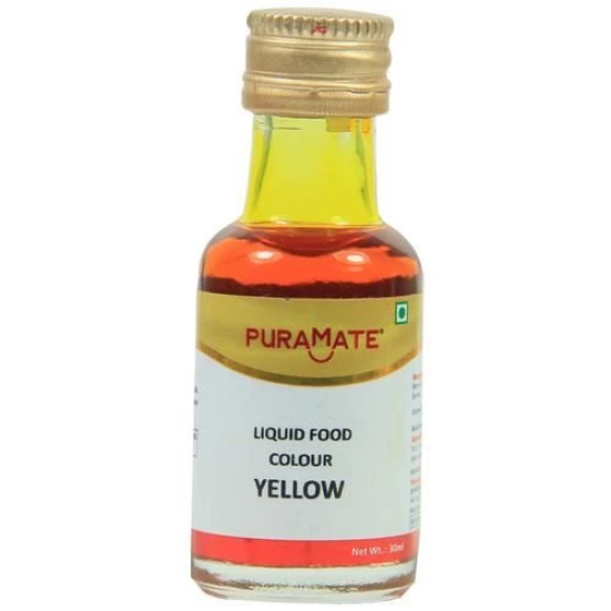 Puramate Liquid Food Colour- Yellow, 30 Ml