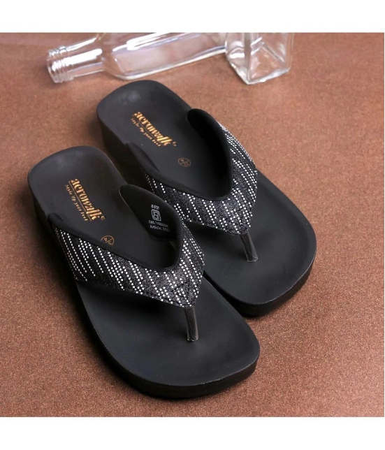 Aerowalk Black Womens Leather Slipper - None