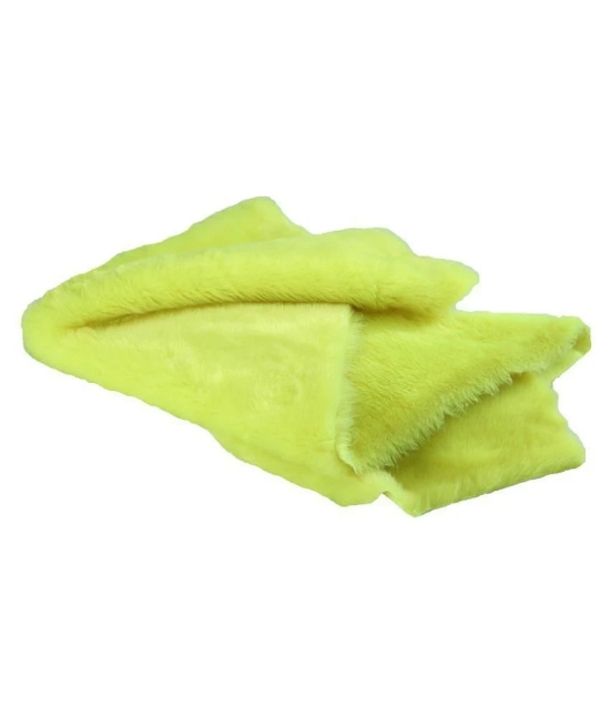 Vardhman Fur Cloth Fluorescent yellow , Size 38  x 34 , 2 Cms Hair Length used in dresses, decorations,art & craft, photo & selfie props