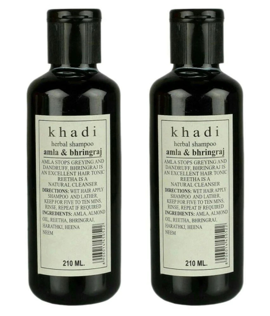 Khadi Herbal Amla & Bhringraj Shampoo 210 ml Pack of 2