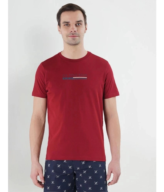 U.S. Polo Assn. Cotton Regular Fit Printed Half Sleeves Mens T-Shirt - Red ( Pack of 1 ) - None