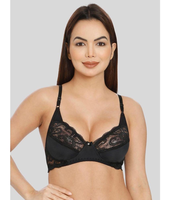 ILRASO - Black Lace Non Padded Women's T-Shirt Bra ( Pack of 1 ) - None