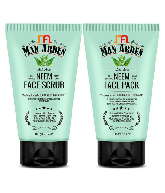 Man Arden Anti Acne Neem Face Pack + Face Scrub (100g each)