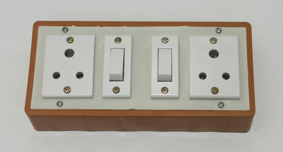 6A 2 Sockets (3 Pin Socket) & 2 Switch Extension Box with 6A Plug & 25m Wire