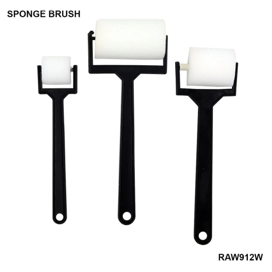 sponge roller stamp Bk white 3 pcs