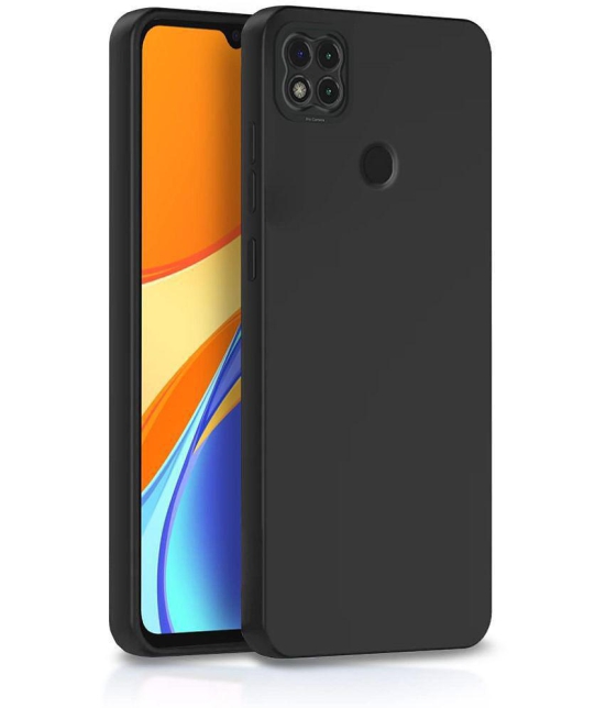 Case Vault Covers - Black Silicon Plain Cases Compatible For Xiaomi Redmi 9 ( Pack of 1 ) - Black