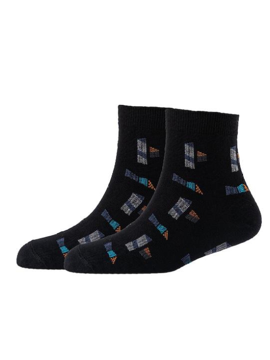 Men Pack Of 2 Patterned Cotton Ankle Length Socks