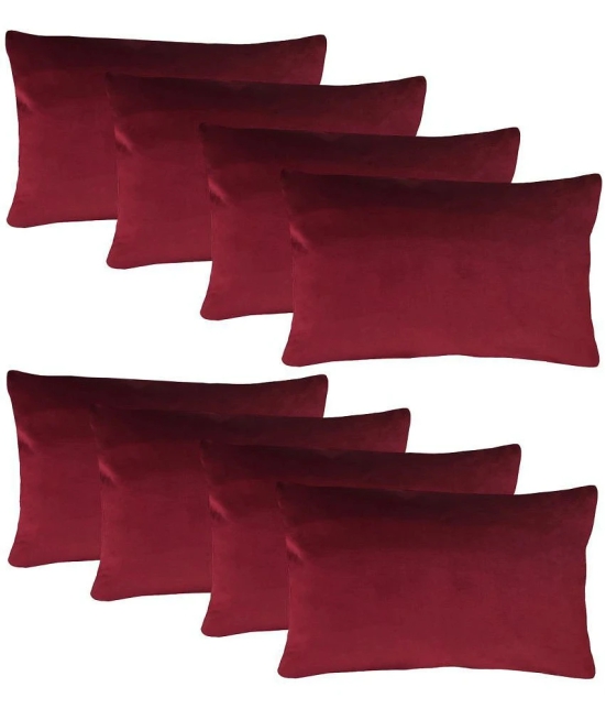 PINDIA Pack of 8 Maroon Pillow Cover - Maroon