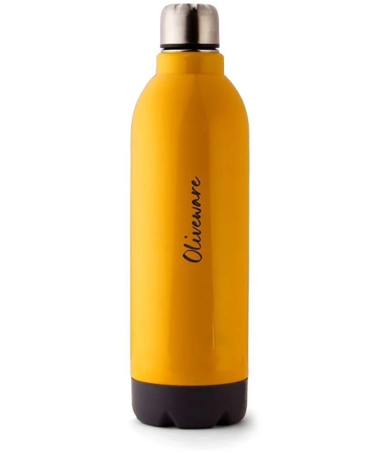 Oliveware Yellow Water Bottle 600 ml mL ( Set of 1 ) - Yellow