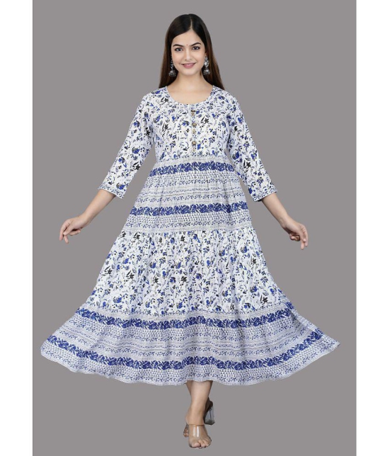 SIPET - Navy Blue Cotton Women's Anarkali Kurti ( Pack of 1 ) - None