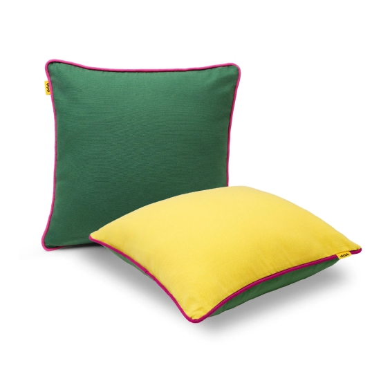 Reversible Cord Cushion Cover | SET OF 2 Green-Yellow