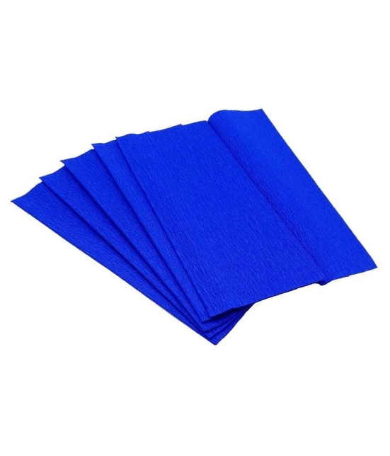 PRANSUNITA Flower Making Duplex Wrinkled Stretchable Crepe Paper for DIY Flower Making and Wrapping, Size: - 25 x 55 cm - Pack of 5 Sheets (ROYALBLUE)