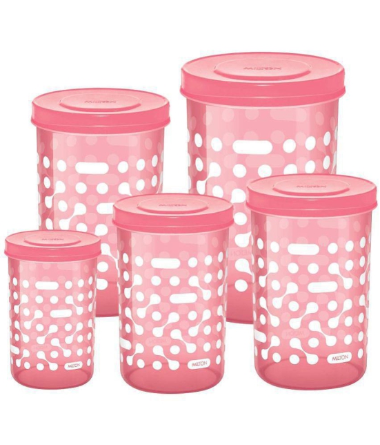 Milton Storex 5-in-1 Plastic Container Set, 5-Pieces, Blue - Pink