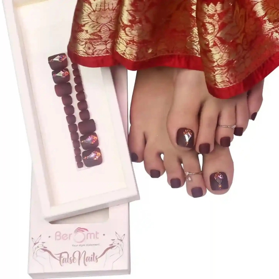 BRIDAL TOE NAILS - (NAIL KIT INCLUDED)-Tuscan Red