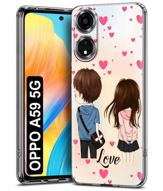 Fashionury Multicolor Printed Back Cover Silicon Compatible For Oppo A59 5G ( Pack of 1 )