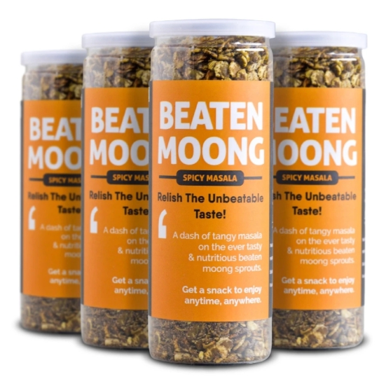 Omay Foods Beaten Moong, 140 gm Jar (Pack of 4)