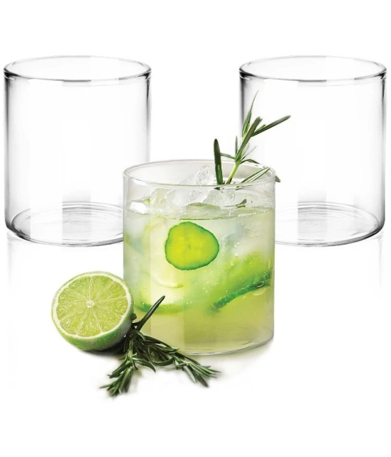 Treo By Milton Vector Borosilicate Glass Tumbler, Set of 3, 210 ml Each, Transparent