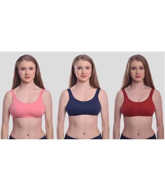 Elina Pack of 3 Cotton Non Padded Womens Everyday Bra ( Multicolor ) - None