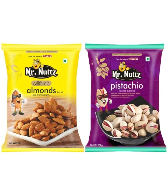 Mr.Nuttz Premium Dry Fruits Combo Pack 500g (Almonds 250g, Pistachios Nut 250g)