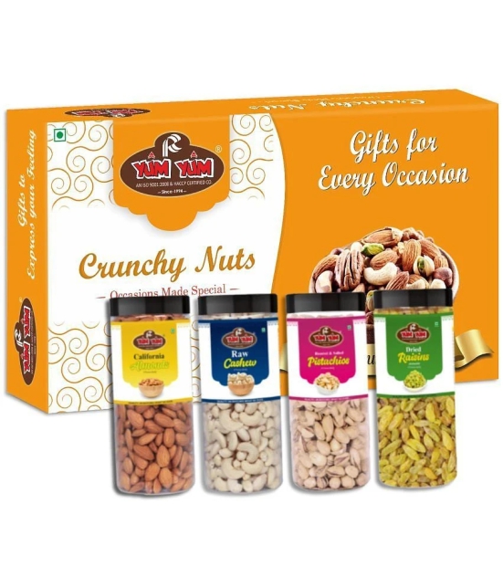 YUM YUM 1kg Dry Fruits Gift Box (Diwali Celebration) (Almonds, Cashews, Pista & Raisin - 250g Each)