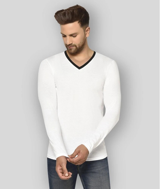 Glito - White Cotton Blend Regular Fit Mens T-Shirt ( Pack of 1 ) - None