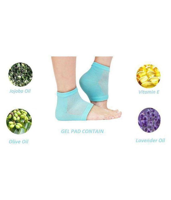 9 UINE Silicone Gel Heel Socks With Gel Pad Foot Protector Free Size - None