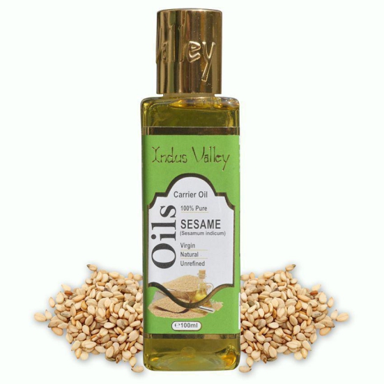 Indus Valley 100% Pure Sesame Carrier Oil - For Aromatherapy Massage (100 ml)