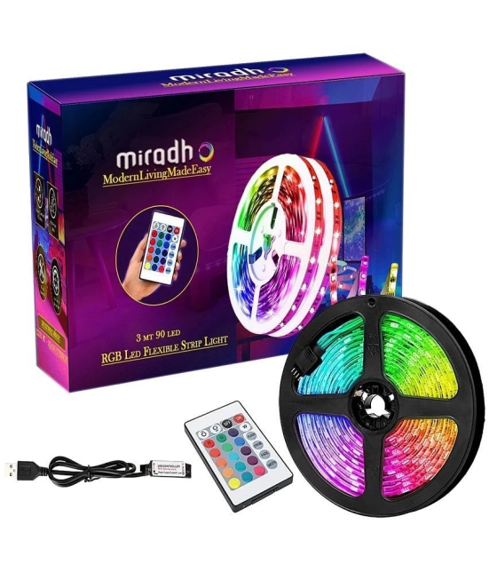 MIRADH - Multicolor 3Mtr LED Strip ( Pack of 1 ) - Multicolor