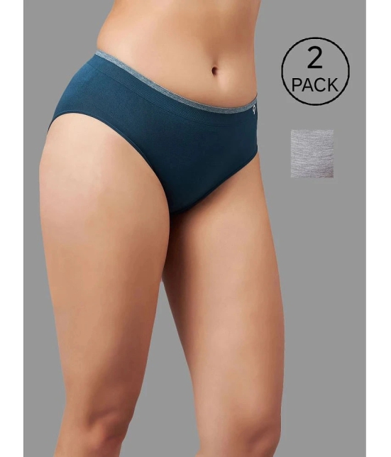 C9 Airwear Multi Color Nylon Solid Womens Briefs ( Pack of 2 ) - None