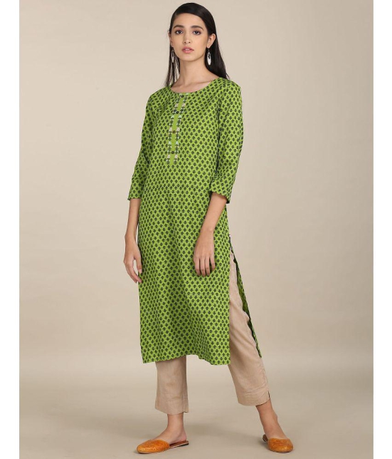 Karigari - Straight Rayon Green Women's Kurti ( Pack of 1 ) - None