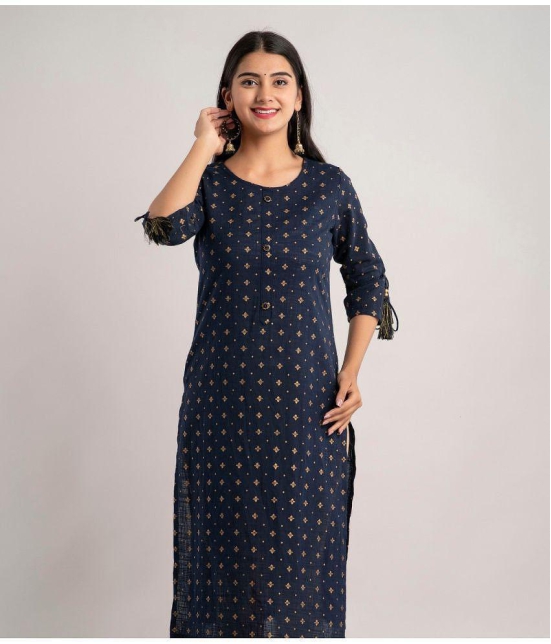 MAUKA - Blue Rayon Women's Straight Kurti ( Pack of 1 ) - None