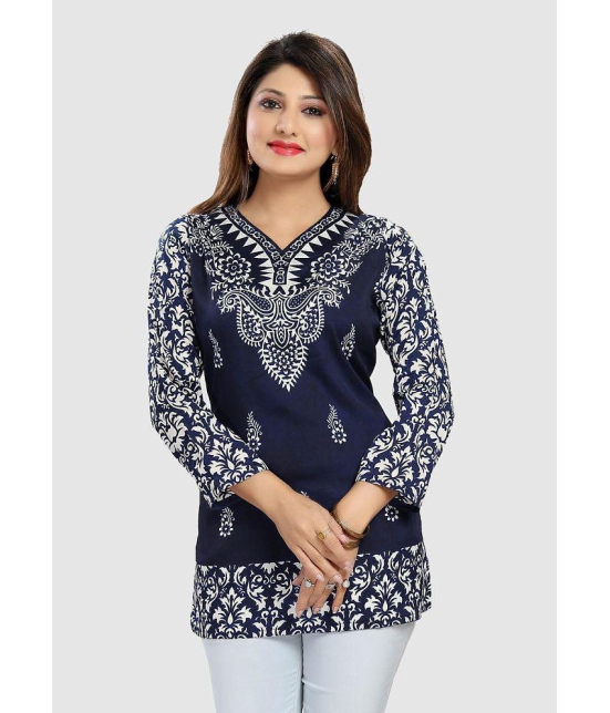 Meher Impex - Blue Crepe Women''s Tunic ( Pack of 1 ) - None