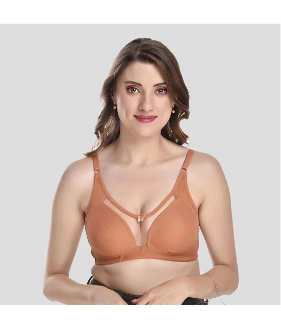 Elina - Brown Cotton Lightly Padded Womens T-Shirt Bra ( Pack of 1 ) - None