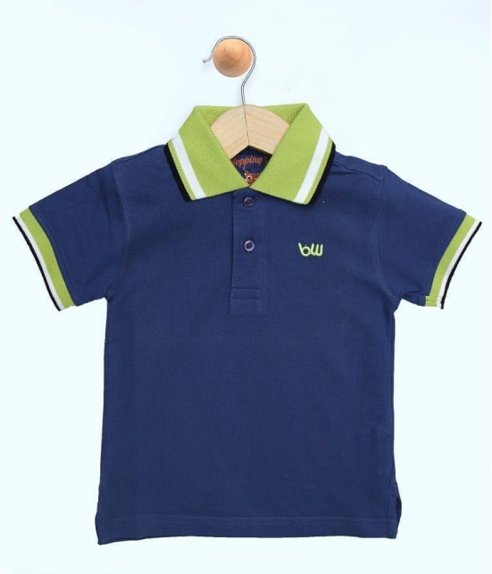 Boys Navy Solid Polo T-Shirt