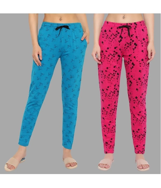 Diaz - Multicolor Cotton Womens Running Trackpants ( Pack of 2 ) - None