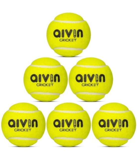 Aivin Green Rubber Cricket Ball ( Pack of 6 ) - M(Youth)