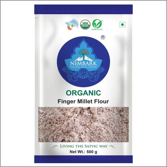 Nimbark s 100% Organic Finger Millet Flour - 500g | Natural Ragi Ka Atta | Soft Fluffy Roties | Rich in Fiber & Protein