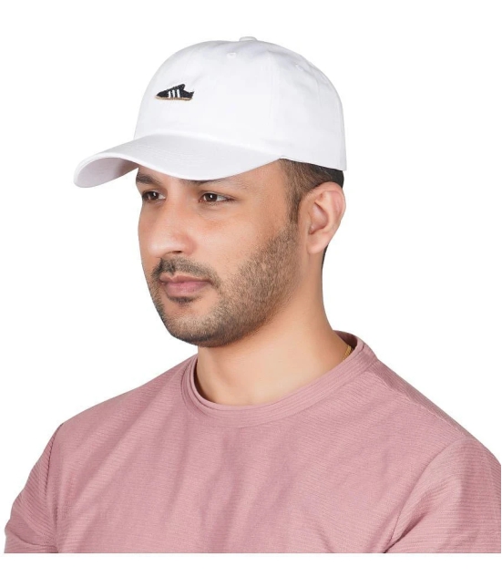 PENYAN White Cotton Mens Cap ( Pack of 1 ) - White