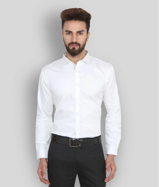 Hangup - White Cotton Slim Fit Mens Formal Shirt (Pack of 1) - 40