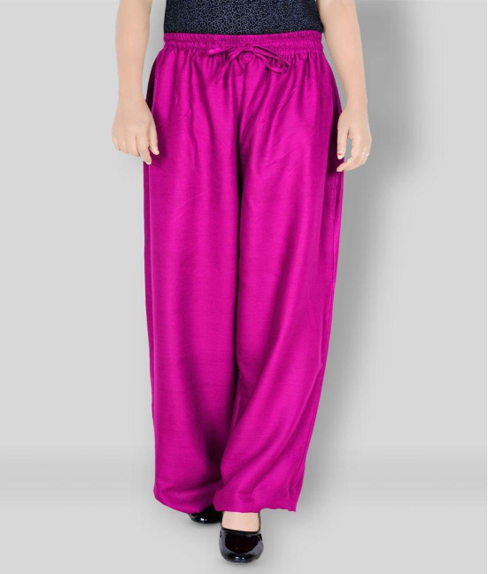 Sttoffa - Pink Rayon Wide leg Womens Palazzos ( Pack of 1 ) - 38