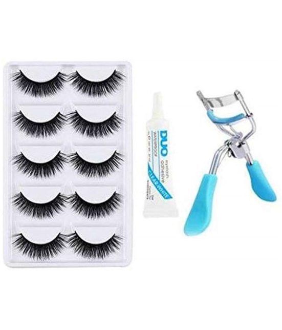 Lenon 5 Pair False Eyelash, 1 Eye Glue & 1 Eyelash Curler Pack of 7 7