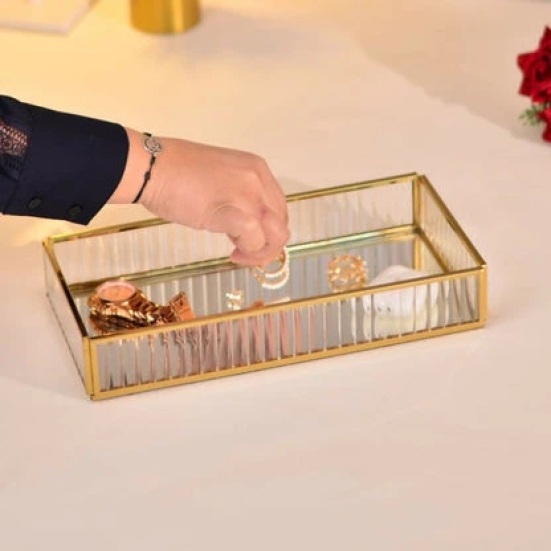 Fluted Glass Multipurpose Tray Small