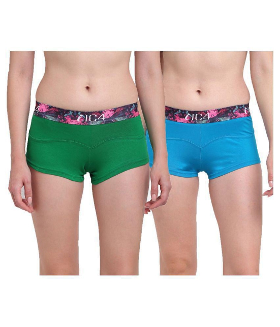 IC4 Cotton Lycra Boy Shorts - Pack of 2 - S