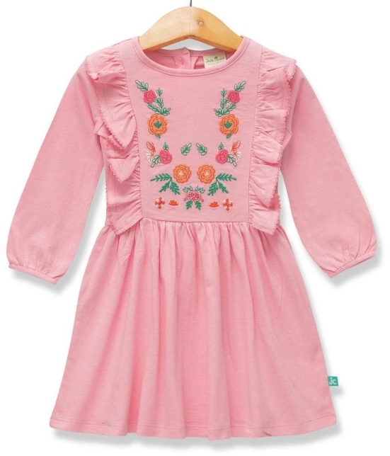 Juscubs Pink Cotton Baby Girl Dress ( Pack of 1 ) - None