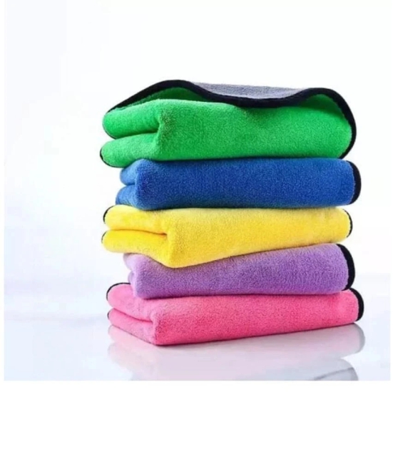 HOMETALES Multicolor 800 GSM Microfiber Cloth For Automobile ( Pack of 5 )