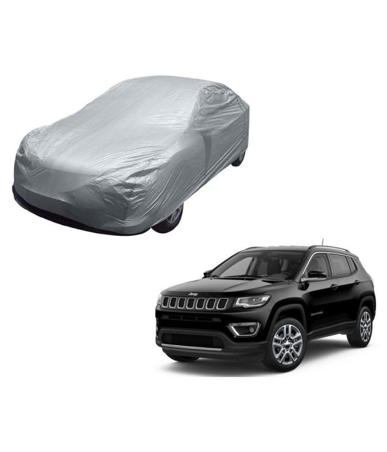 Kozdiko Silver Matty Car Body Cover with Buckle Belt For Jeep Compass