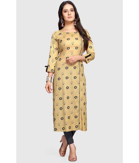 Rajnandini - Beige Rayon Women's A-line Kurti ( Pack of 1 ) - None