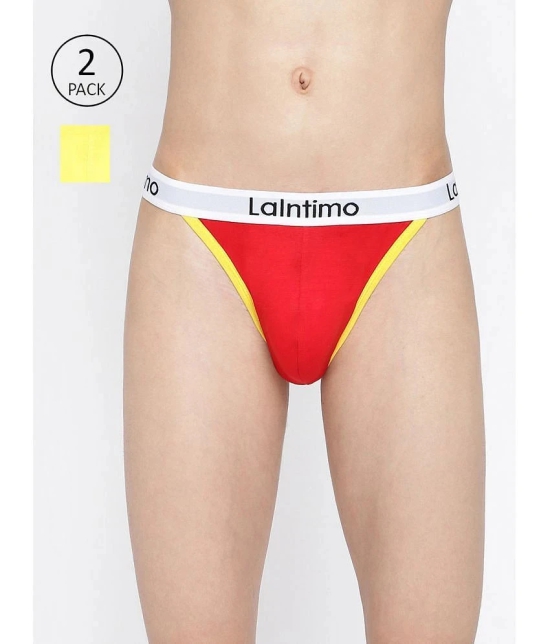 La Intimo Pack of 2 Cotton Mens Bikini ( Multicolor ) - None